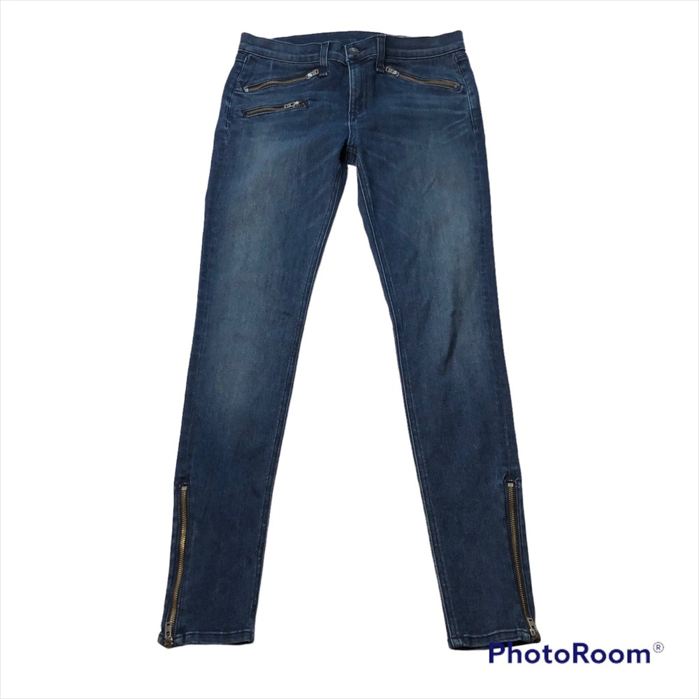 Rag & Bone Dark Wash Zip Pocket Skinny Jeans Sz 29